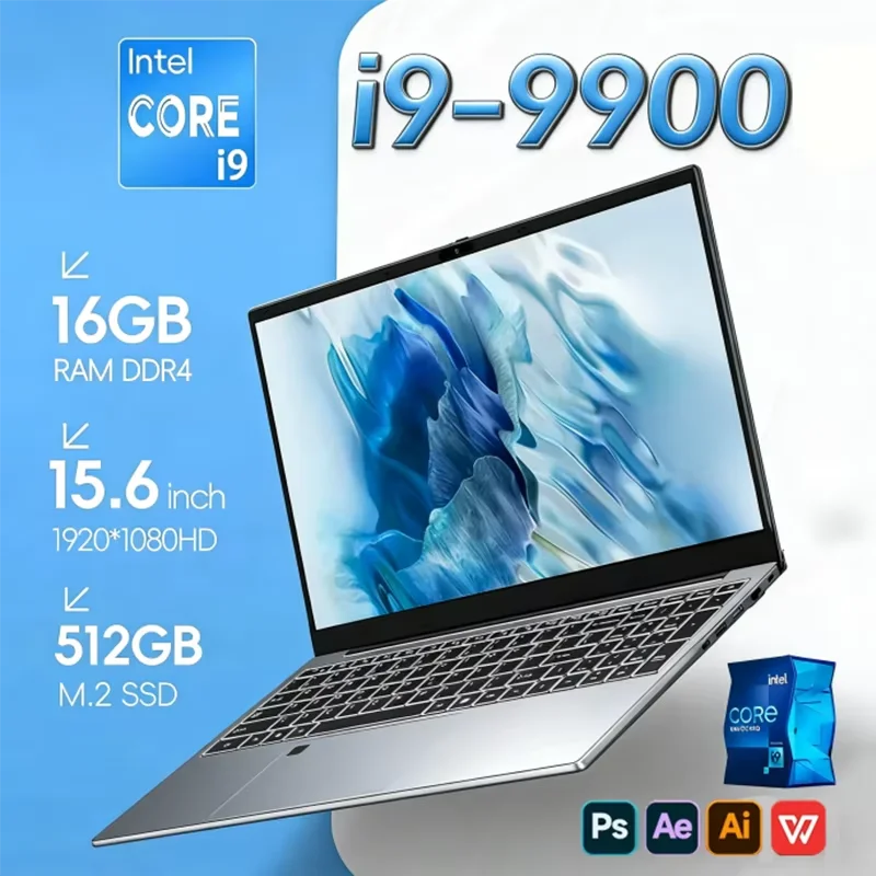 Portable Notebook Windows 11 Pro 15.6 inch  Laptop Computer HD Screen Intel Core i9-9900 16GB RAM 1TB 2TB SSD  laptops PC