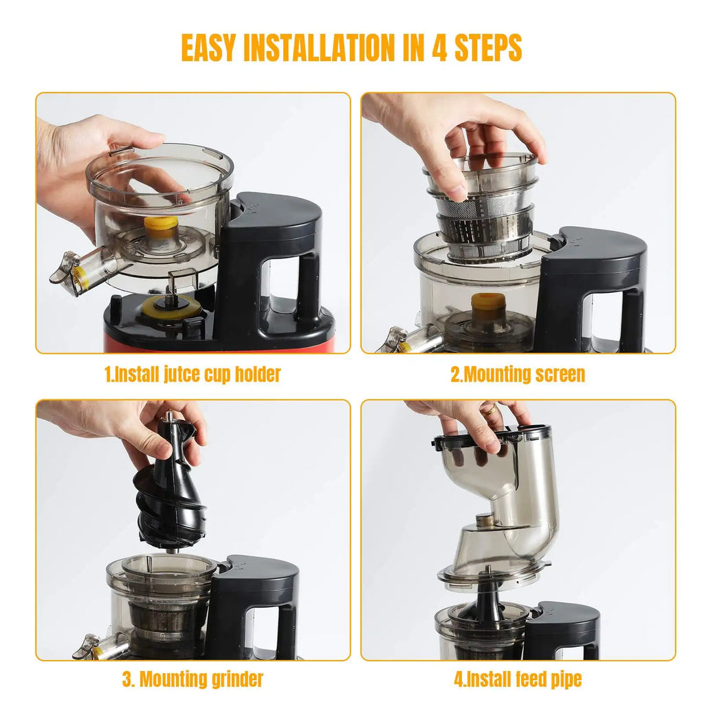 Multifunctional Juicer Cold Press Household Kitchen Residue Separation Large Caliber Smoothie Fruit & Vegetable Juice Extractor