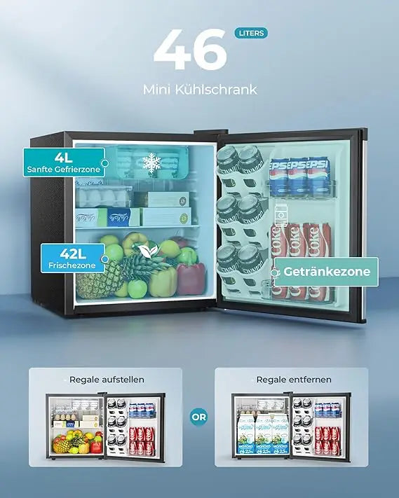 46L Mini refrigerator  & Reversible Door Energy Saving Bedroom/office