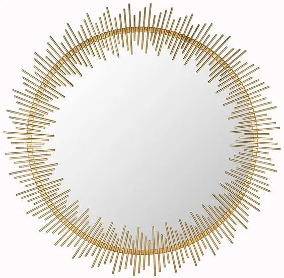 Decorative Wall Mirror Sun Shape Golden Finishing High Quality Wall Decor Item for Home Hotel & Office Bathroom Factory Pricing