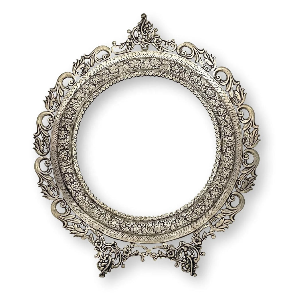 New Arrival Latest Design Durable Handmade Silver Plated Antique Round Wall 19 Inch Mirror for Home Decoration