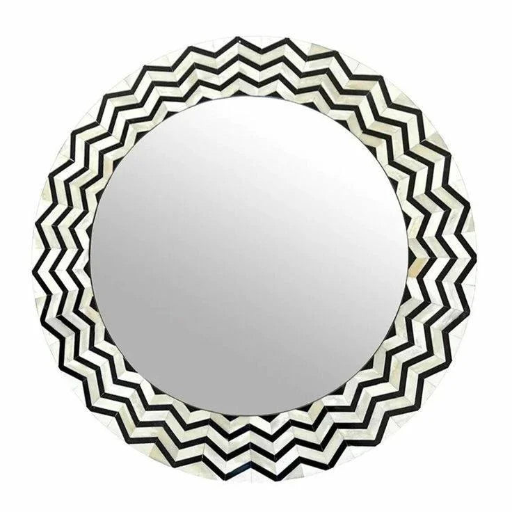 Handmade Art Deco Ivory Frame Luxury Eco-Friendly Lighted Wedding Wall Mirror with Bone Inlay Design Best Seller Home Decor