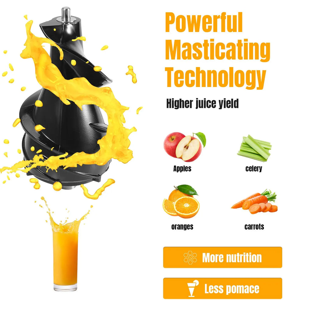Multifunctional Juicer Cold Press Household Kitchen Residue Separation Large Caliber Smoothie Fruit & Vegetable Juice Extractor