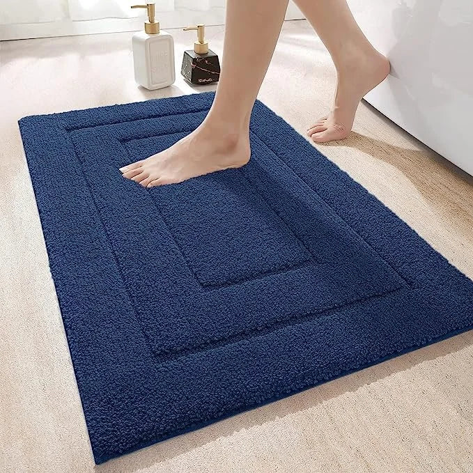 Hot Selling 17"x24" Tufted Super Absorbent Microfiber Bath Mat Non-Slip Washable TPR Backing Thick Plush for Hotel & Home Use