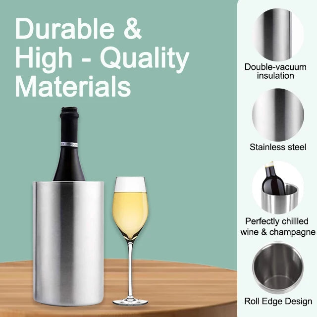 Factory Direct 1600ml Double-Layer Stainless Steel Modern Party Portable Wine Bucket Ice Beverage Tub
