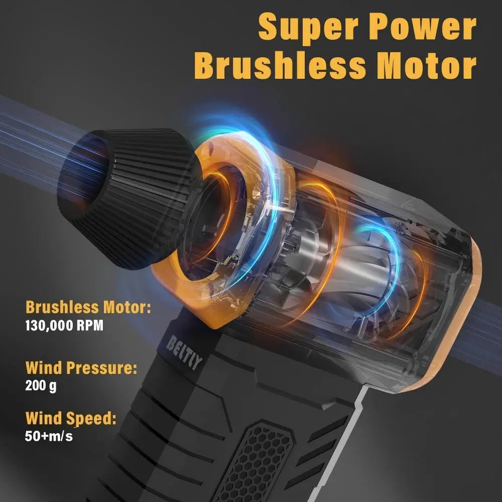 TUERBB 130000 RPM Turbo Violent Fan, 10-Speed with Display, Fast Charging for Home/Car/Outdoor Cleaning