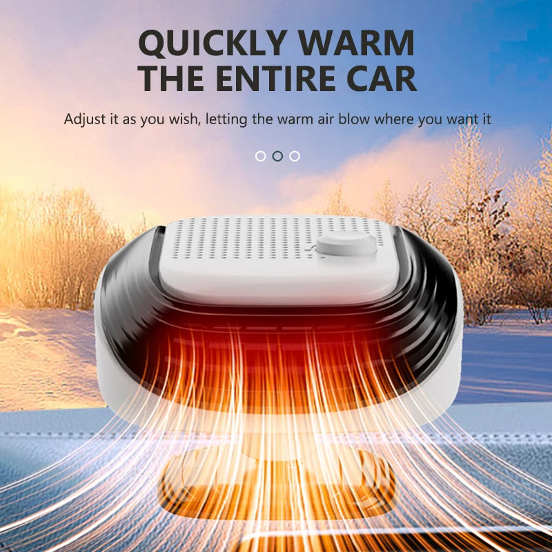 SEAMETAL Winter Electric Heater for Car 12V/120W Quick Heating Fan 2-Level Car Interior Warmer Windshield Defroster Demister