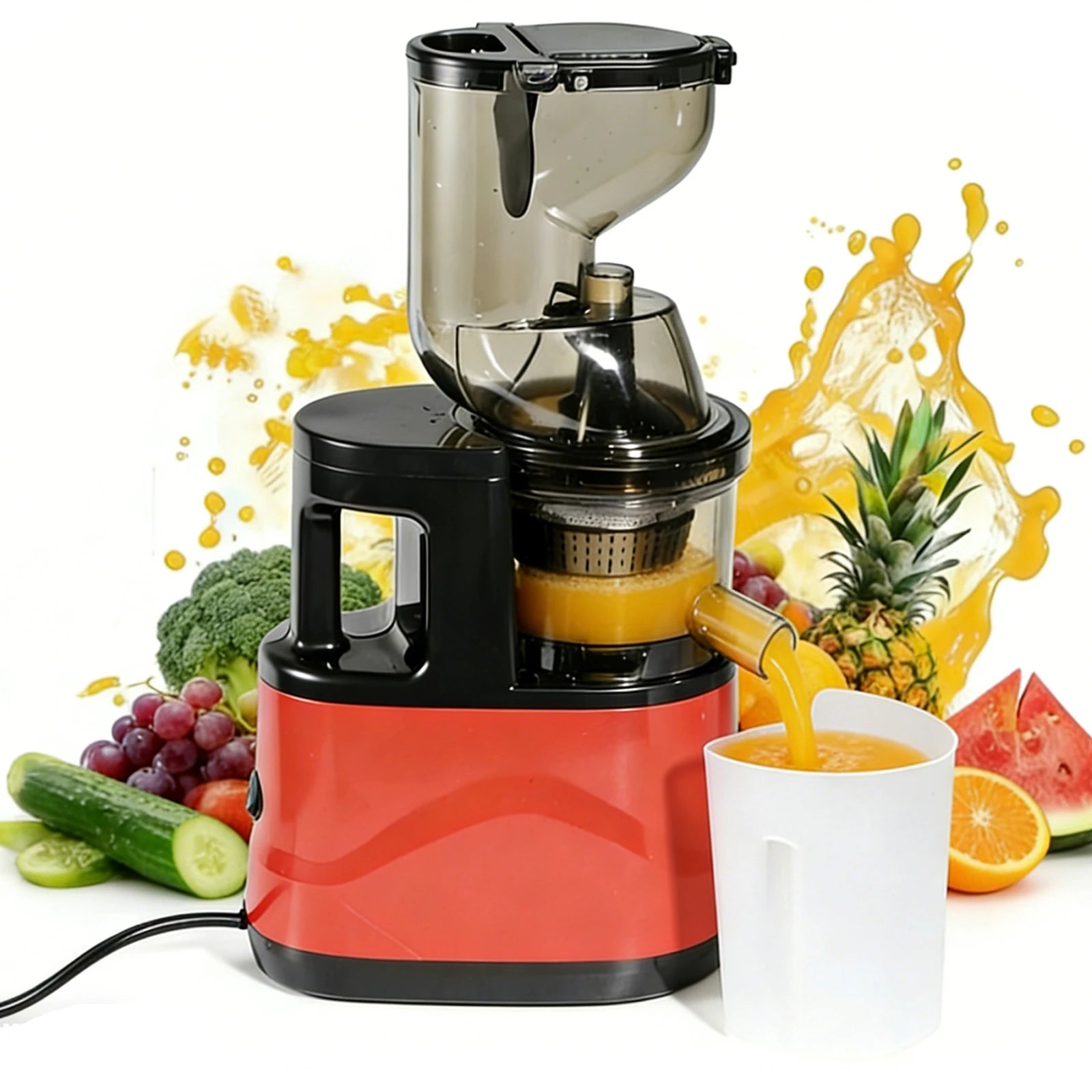 Multifunctional Juicer Cold Press Household Kitchen Residue Separation Large Caliber Smoothie Fruit & Vegetable Juice Extractor