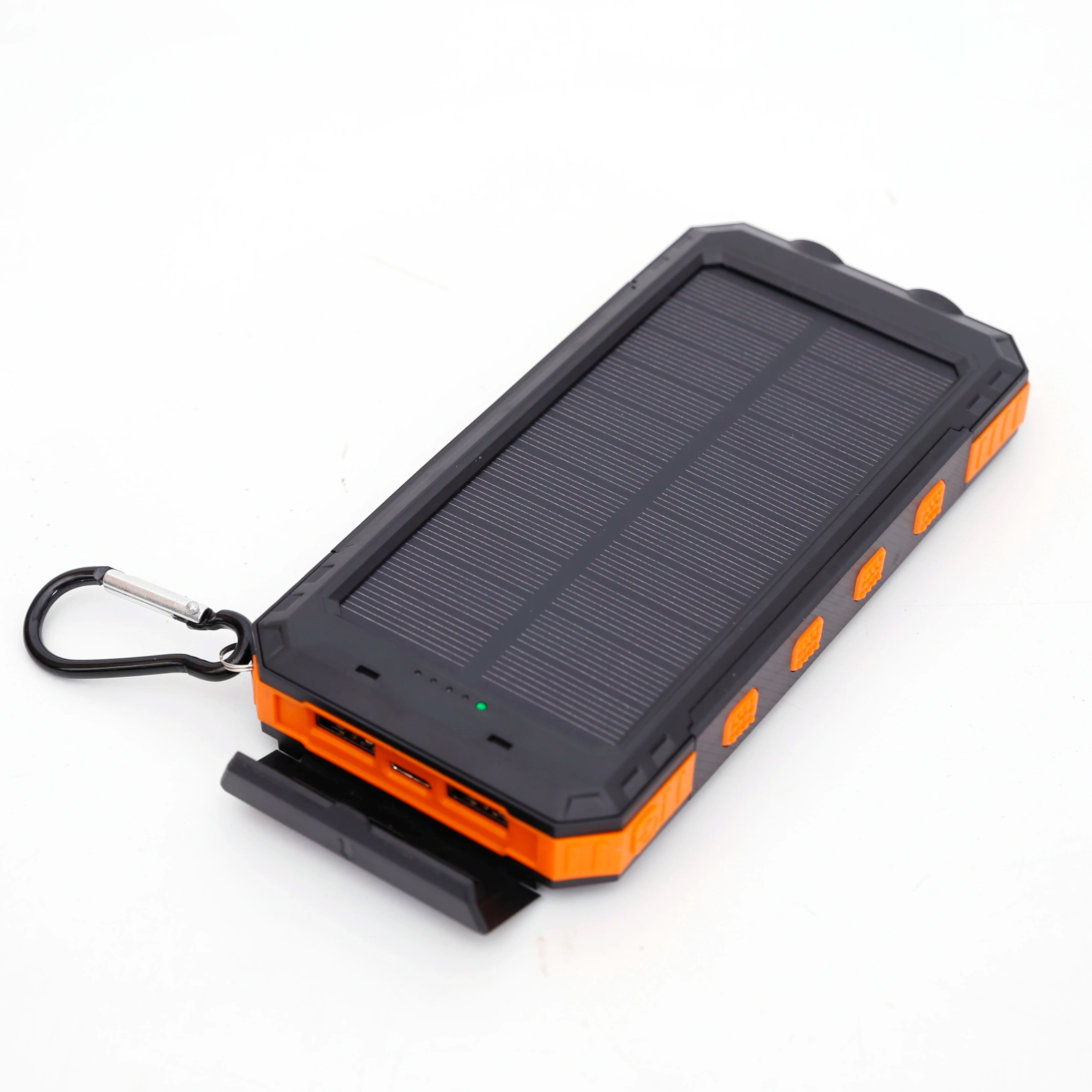 10000mah/20000mAh Fs-005 Waterproof Solar Panel Portable Power Bank Li-Polymer Battery Dual USB Cell Phone Charger