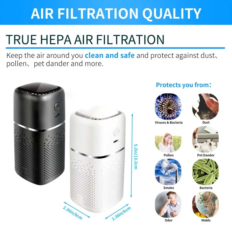 USB Install Mini Smart Personal Electric Dust Vehicle Eliminator Car Air Purifier and Air Cleaner