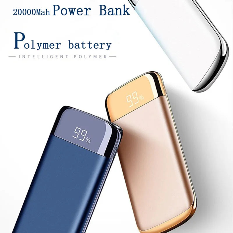FeGobe 20000mAh Ultra-Thin LED Display Power Bank Hot Sale Portable Charger Micro USB Input Interface 10W for Fast Charging