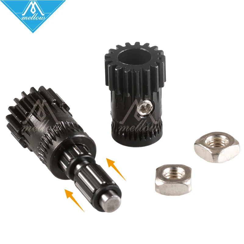 Mellow Upgrade Drivegear Kit Hardened Dual Drive Gear Extruder Kit Cloned Btech for Prusa I3 Mk3 3D Printer Mini Bowden Extruder