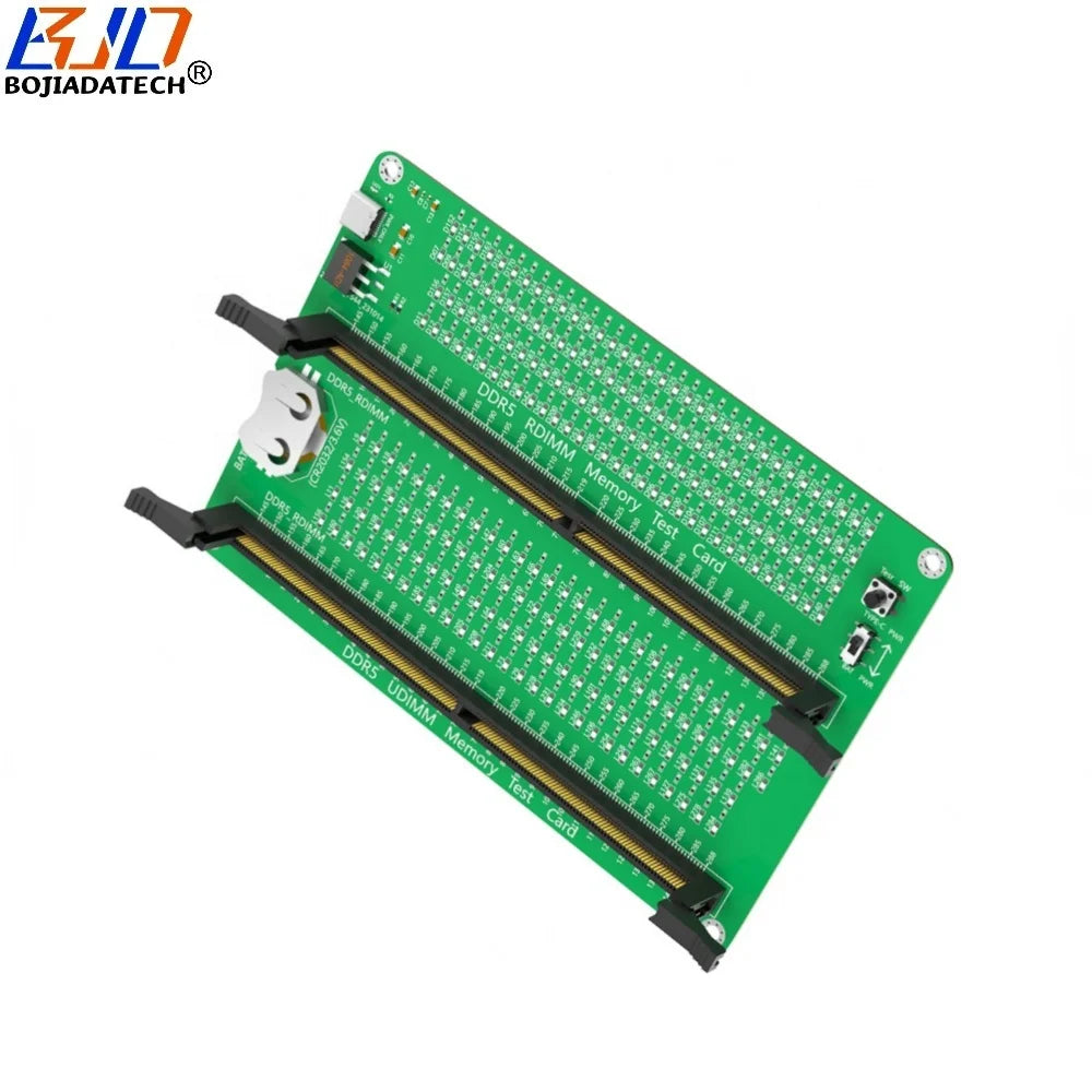 Long Latch Desktop DDR5 UDIMM RDIMM Memory RAM Adapter Test Tool Diagnosis Card With Working LED Indicator & USB Power Cable