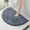 High Thickness Custom Half Circle Bath Floor Mats Pure Color Polyester Non-Slip Stain Resistant Pet Friendly PVC Backed Machine