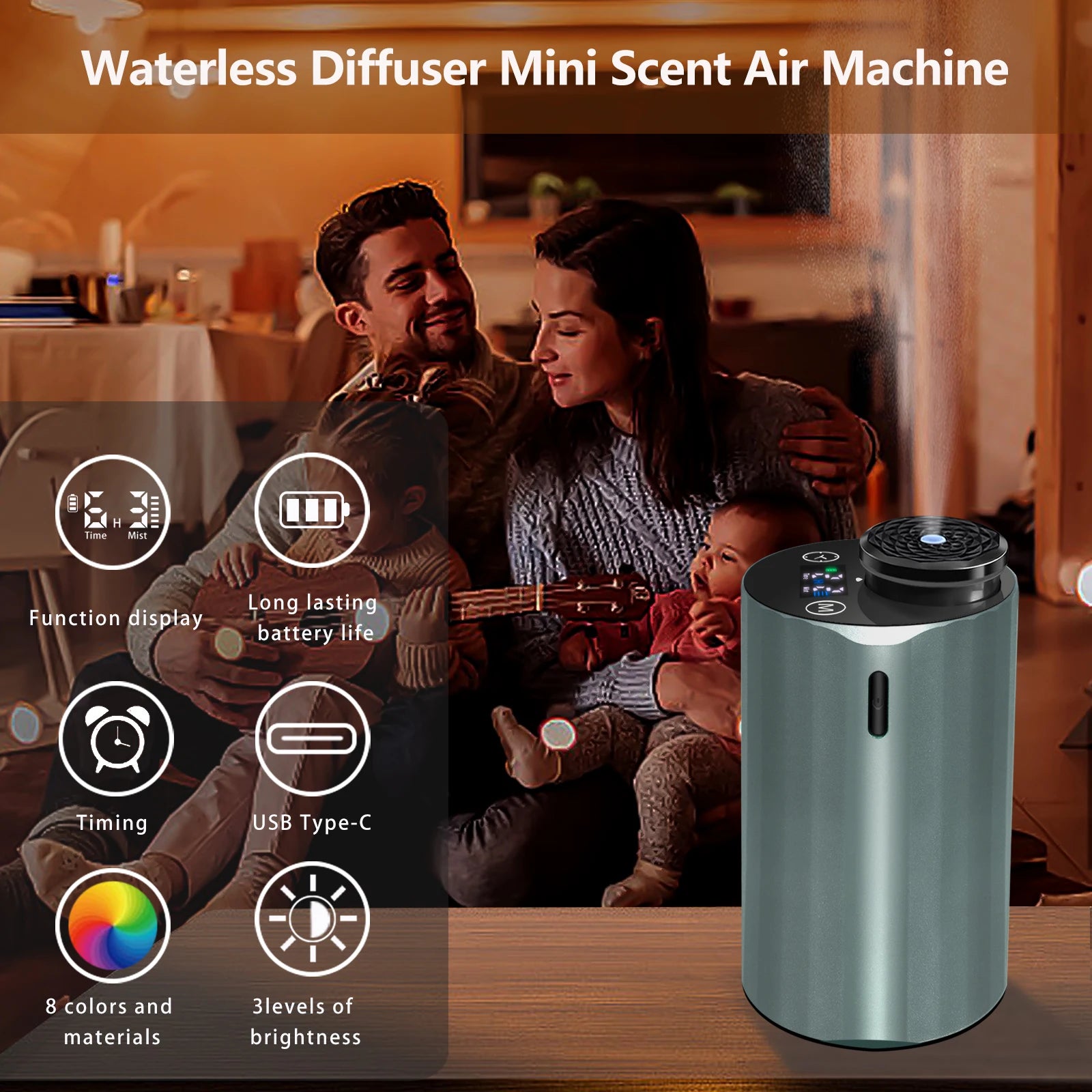 Hot Sale Professional Commercial Air Purifying Aroma Diffuser Machine Waterless Fragrance Nebulizer Battery Electric Type-C USB