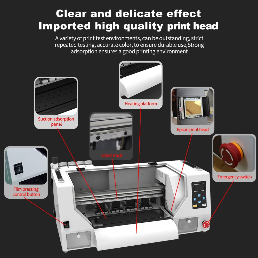 KECAI XP600 I1600 Dual Printhead DTF Printer A3 30CM One Year Remote Protection Printer Clothing Logo Desktop Dtf Printer Set