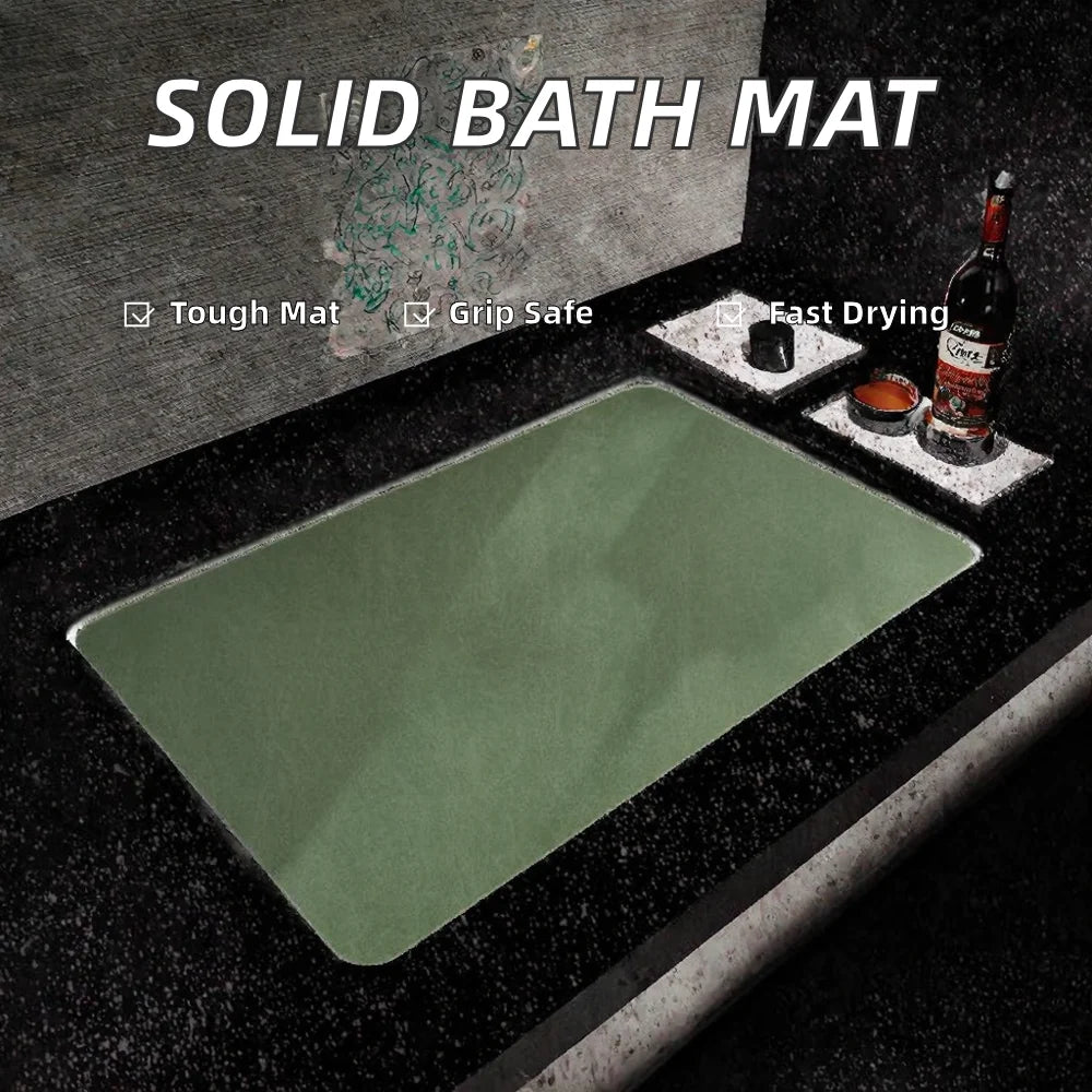 New Design Solid Color 15.7"x23.6" Bath Mat Rug Polyester with Quick Dry Rubber Backing Non-Slip Absorbent for Home or Hotels