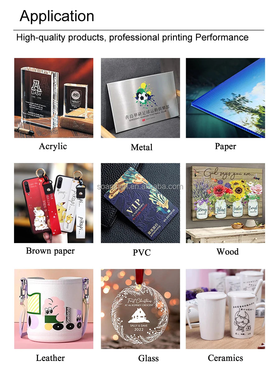 Soan Hot Sales A3 UV DTF Printing Machine  Flatbed UV Dtf Printer for Phone case Mug Bottle Glass Wood Metal Acrylic