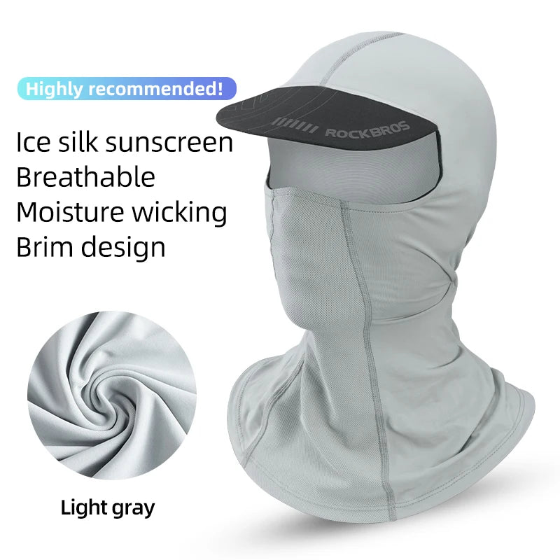 ROCKBROS Summer Balaclava Full Face Scarf Mask Hiking Caps Cycling Caps Hunting Bike Head Cover Tactical Cap Fishing Headwear