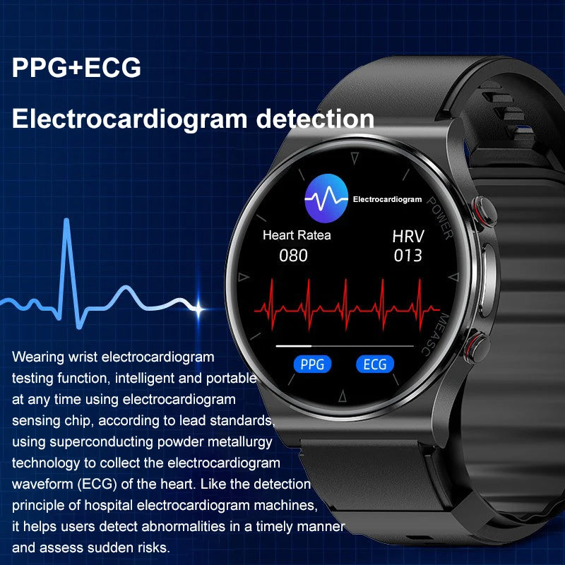 New Elderly Health P70 Smart Watch Air Pump Type Blood Pressure Hr  Ecg Smart Watch For Women Factory Healthy Sport Smart Watch