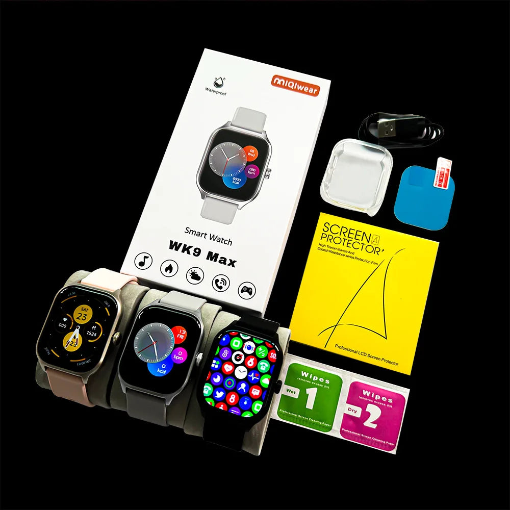 WK9 MAX Pro Smart Watch Square IPS for 4-Day Battery Fitness Music IP67 Touch Remote Camera Monitoring IOS Silica Gel 4G