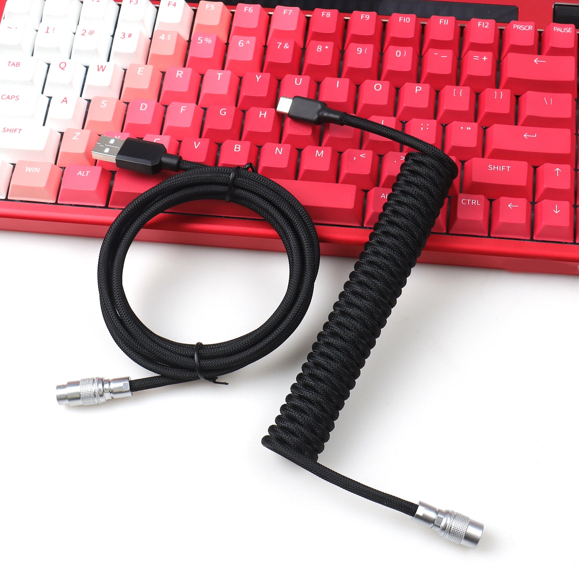 USB Coiled Keyboard Cable YC8 aviator Connector Keyboard Extension Cable Otg Cable Type-c for Keyboard and Mouse