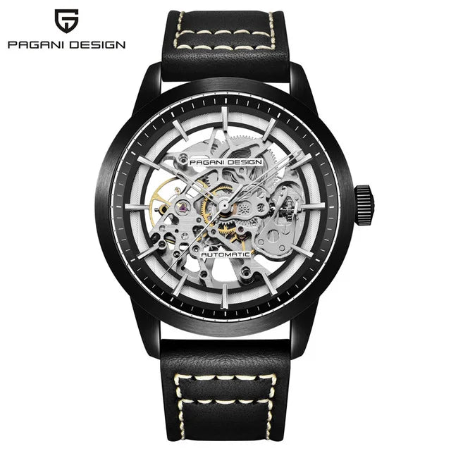 PAGANI DESIGN Brand Fashion Sports Leather Watches Men Luxury Automatic Mechanical Skeleton Waterproof Watches Relogio Masculino