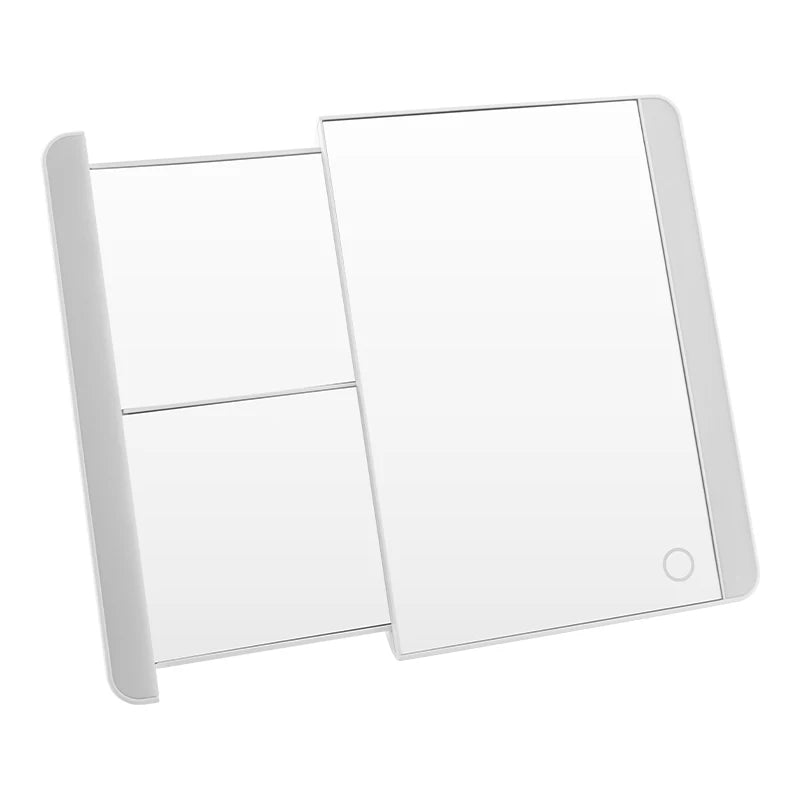 Retractable Makeup Mirror with Magnifying Glass and LED Three-color Lighting, USB Rechargeable Makeup MirrorUS Stock Available