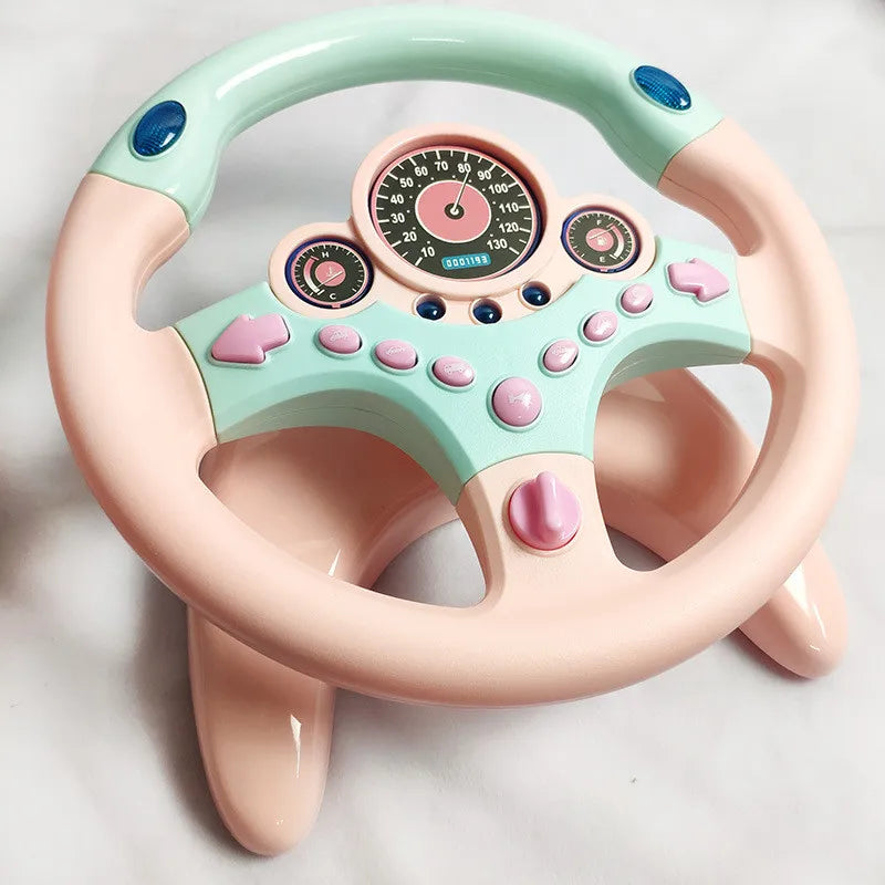 Eletric Simulation Steering Wheel Toy Light Sound Baby Kids Musical Educational Copilot Stroller Steering Wheel Vocal Toys Key