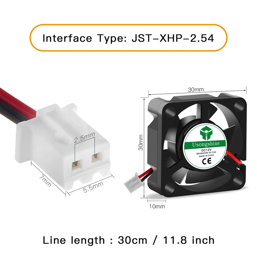 3D Pinter Parts 3010 Fan 30MM 30x30x10MM 12V 5V 24V 2Pin DC Cooler Small Cooling Fan DIY Reprap For J-Head Hotend