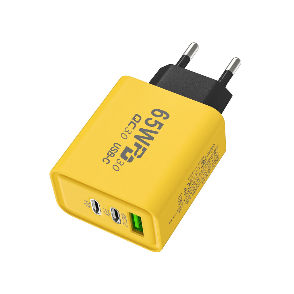 High Quality for Charger 65W Chargers US EU UK 3 USB-C  Mobile Phone 5v2a Charging Head Charger Adapter