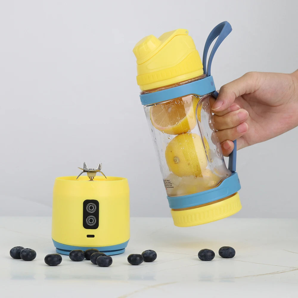 Juicer Blender USB Rechargeable Automatic Electric Juicer 700ML Stainless Steel 6 Blades Juicer for Outdoor Smoothie Blender