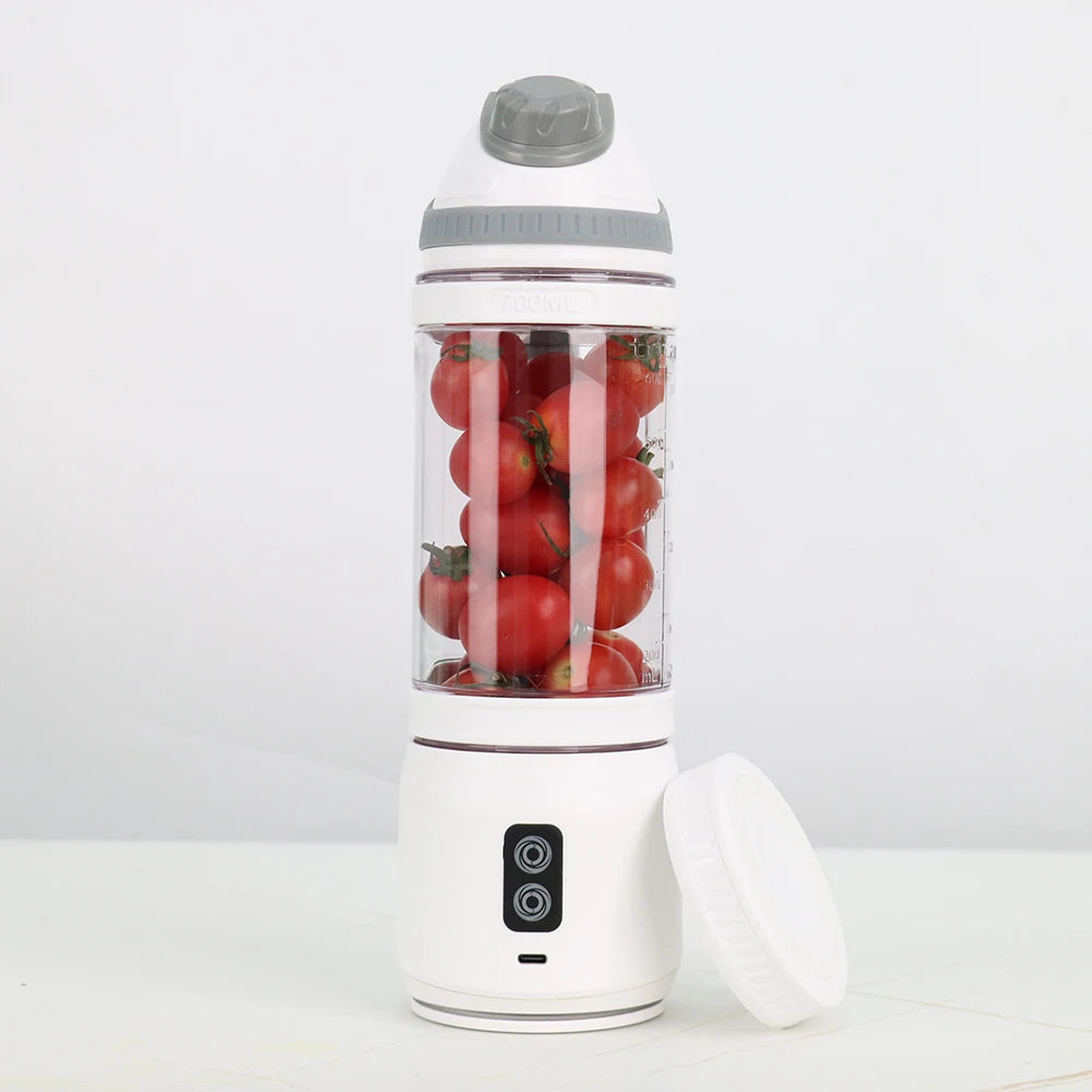 Juicer Blender USB Rechargeable Automatic Electric Juicer 700ML Stainless Steel 6 Blades Juicer for Outdoor Smoothie Blender
