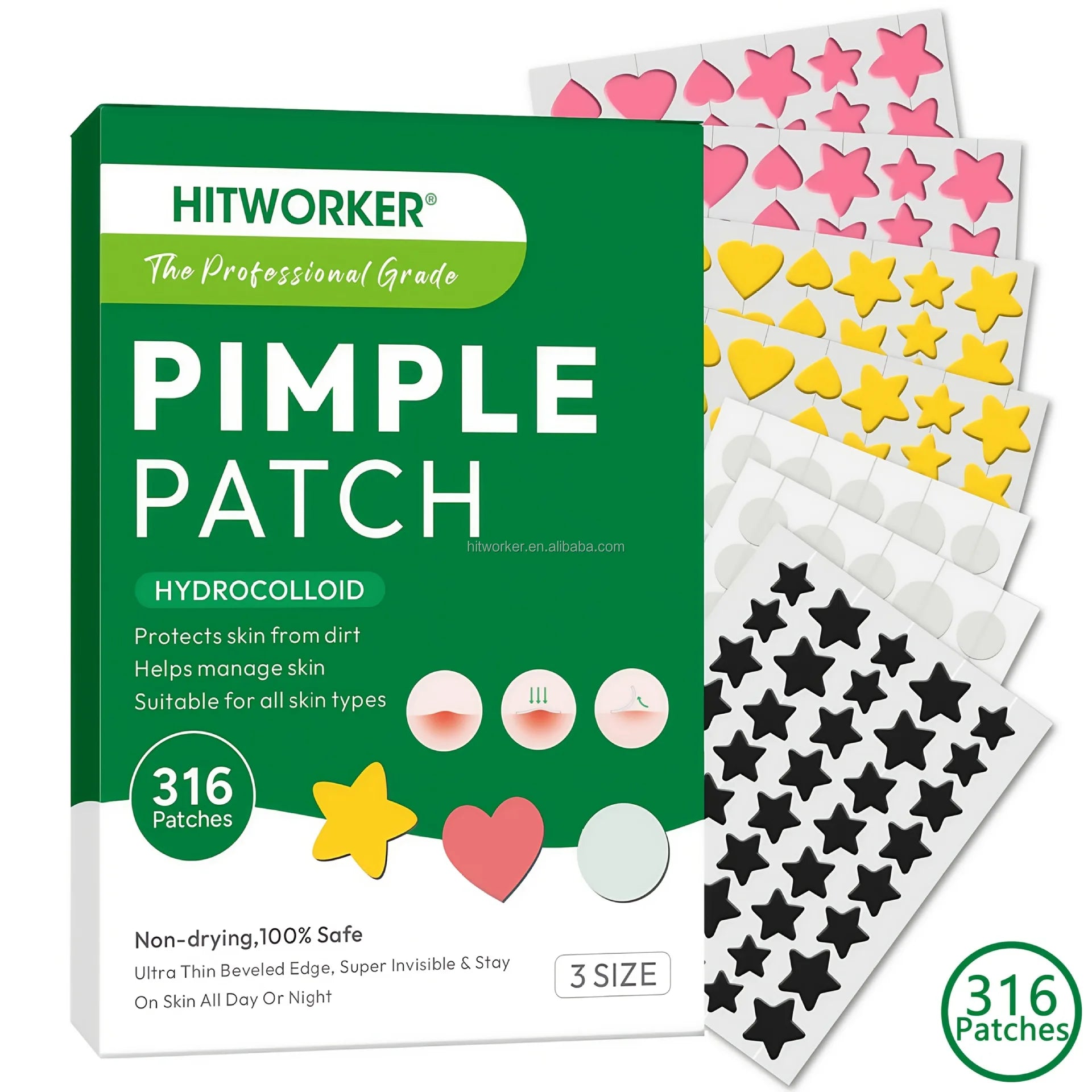 Salicylic Acid Unique Compact Oem Cute Invisible Private Label Custom Design Korean Hydrocolloid Acne Pimple Patches for Face