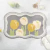 Modern Home Polyester Entrance Door Mat Non-Slip Rubber Style Floral Pattern Machine Made 3-5mm Thickness Super Absorbent Hand