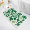Modern Home Polyester Entrance Door Mat Non-Slip Rubber Style Floral Pattern Machine Made 3-5mm Thickness Super Absorbent Hand