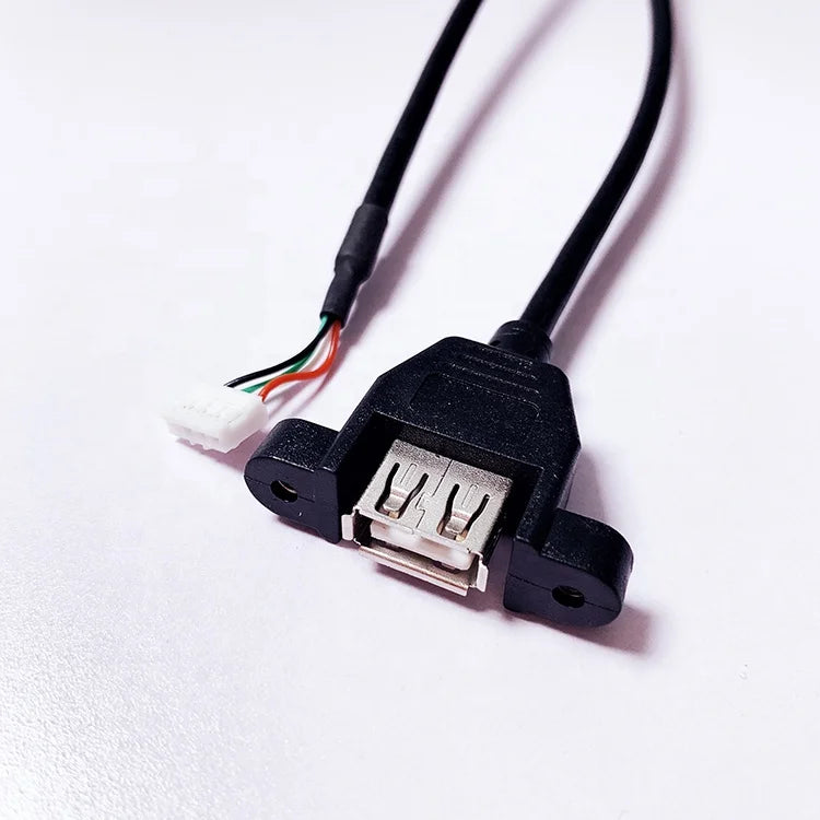 Panel Mount USB Female with Screw to JST 2.0MM Header Wire Harness Usb Cable