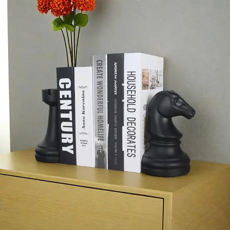 Decorative Bookends Hands Book Ends for Shelves 1 Pair Vintage Chess Bookends