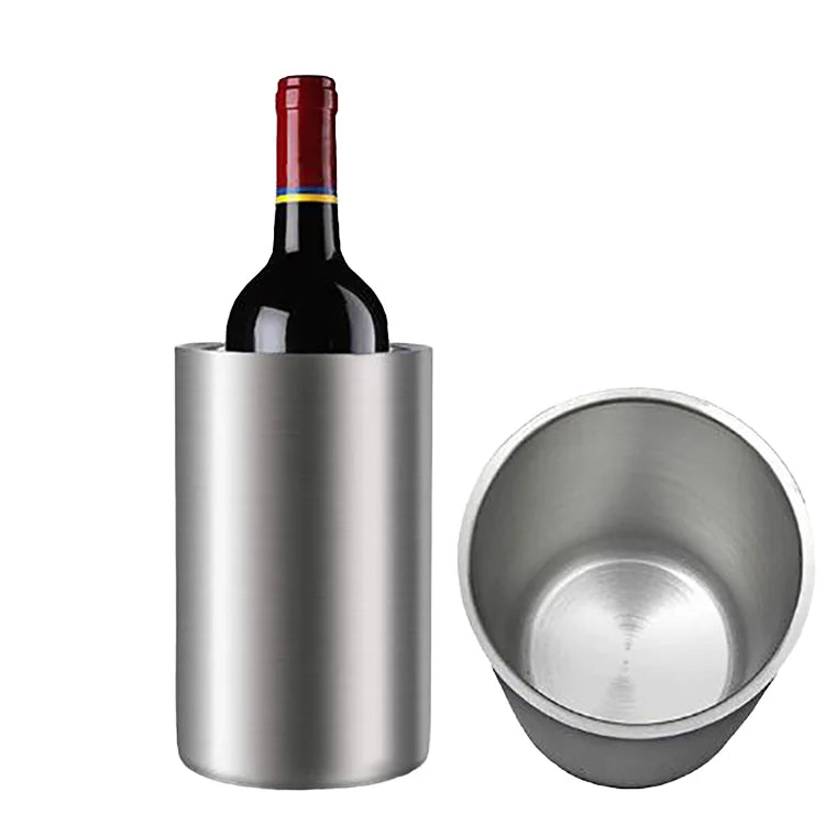 High Quality Classic Double Wall Insulated Stainless Steel Wine Beer Cooler Customizable Logos Beverage Tubs Ice Bucket Bulk