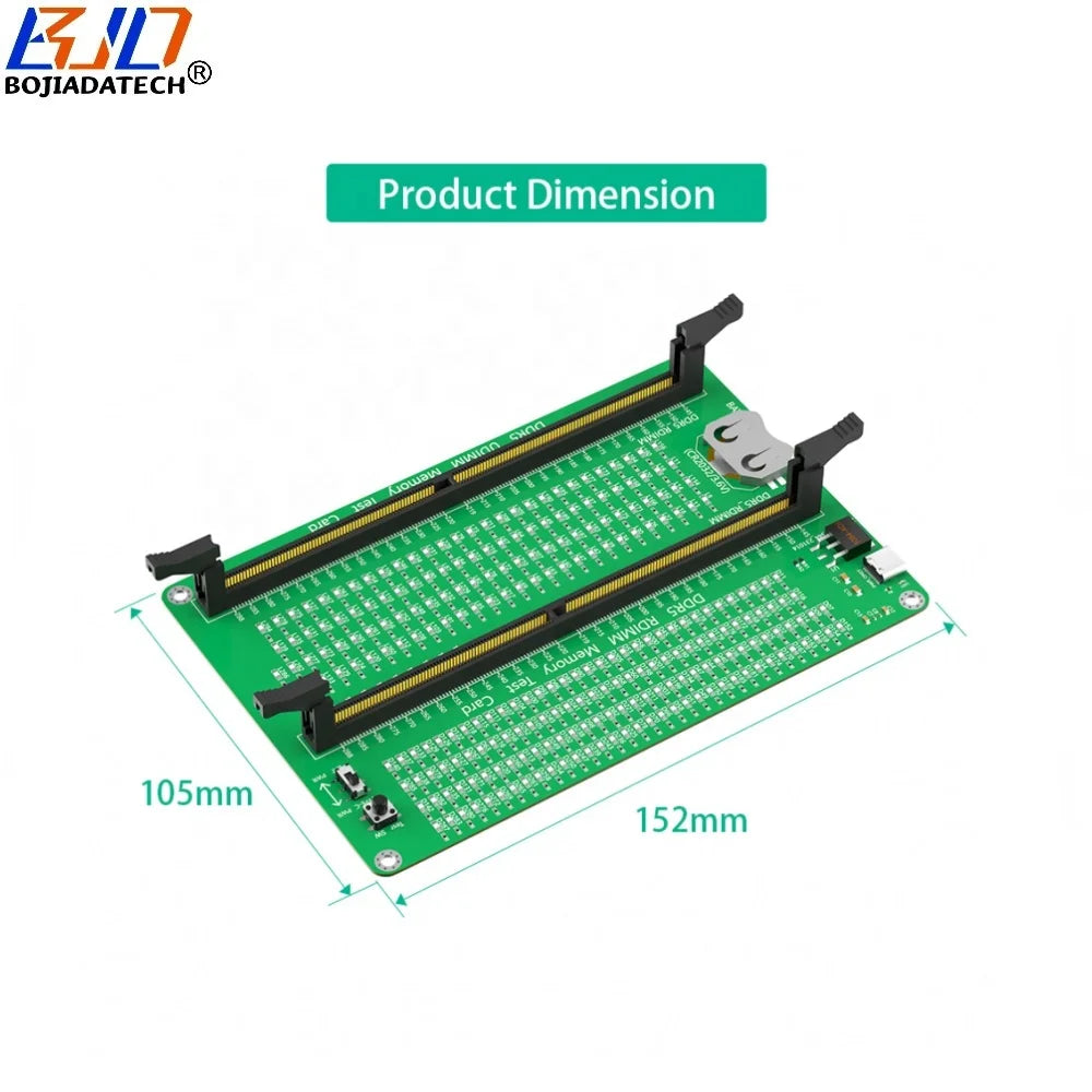 Long Latch Desktop DDR5 UDIMM RDIMM Memory RAM Adapter Test Tool Diagnosis Card With Working LED Indicator & USB Power Cable