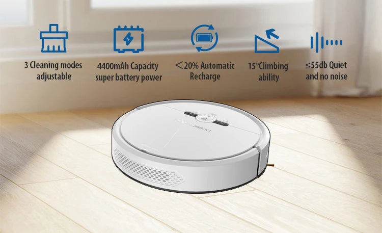 WiFi Alexa Voice Control Robotic Vacuum Cleaner Self-Charging with Powerful Suction for Hard Floors and Medium-Pile Carpets
