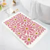 Modern Home Polyester Entrance Door Mat Non-Slip Rubber Style Floral Pattern Machine Made 3-5mm Thickness Super Absorbent Hand