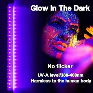 UV Black Light Bar Blacklight Strip for Glow Party USB Portable for Body Paint Stage Fluorescent Poster Halloween Urine Detect