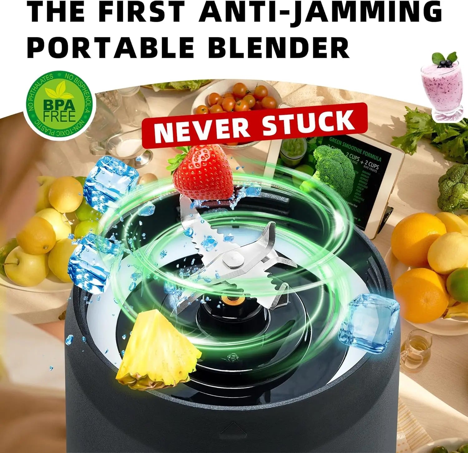 Juicer Blender USB Rechargeable Automatic Electric Juicer 700ML Stainless Steel 6 Blades Juicer for Outdoor Smoothie Blender