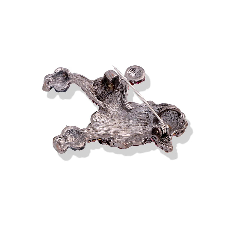 Wuli&baby Sparkling Rhinestone Poodle Dog Brooches Women 2-color Animal Party Casual Brooch Pins Gifts