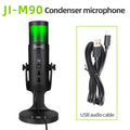 RAYHAYES JI-M90 RGB USB Microphone Condenser Gaming Mic for PC Phone Online Teaching Meeting Livestreaming
