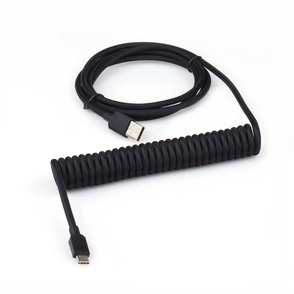 Durable Nylon Braided Coiled USB C Mechanical Keyboard Cable
