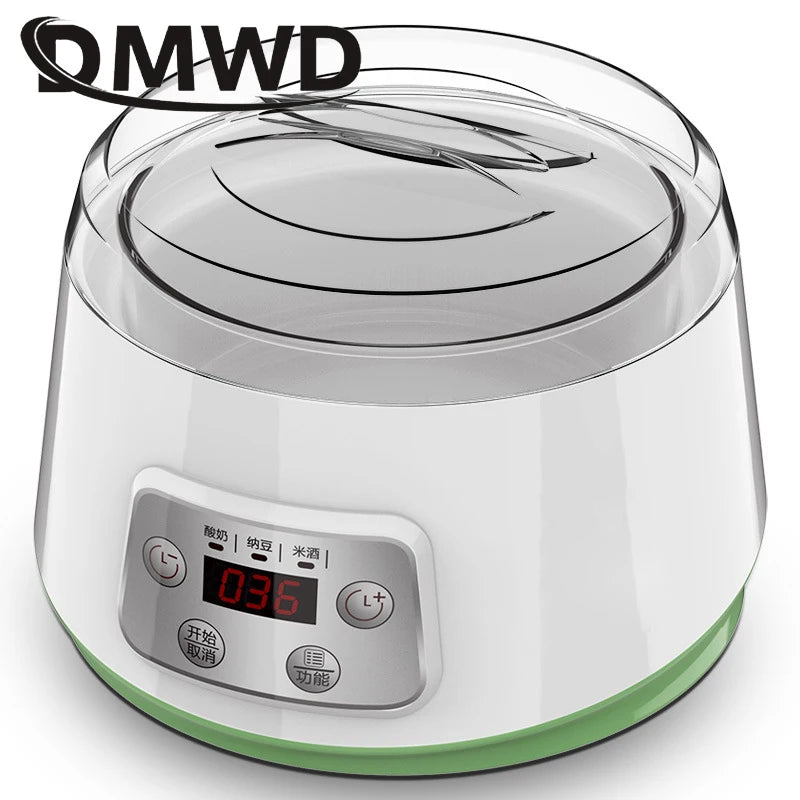 DMWD Mini Electric Yogurt Maker Automatic Leben Enzyme Fermenter Yoghurt Glass Container Cups Natto Rice Wine Fermenting Machine