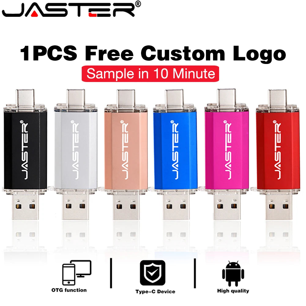 jaster Factory-Sold USB2.0 TYPE-C Flash Drive 128GB 64GB 32GB Pen Drive TYPE-C Interface Smartphone U Disk USB 2.0 4GB 8GB 16GB