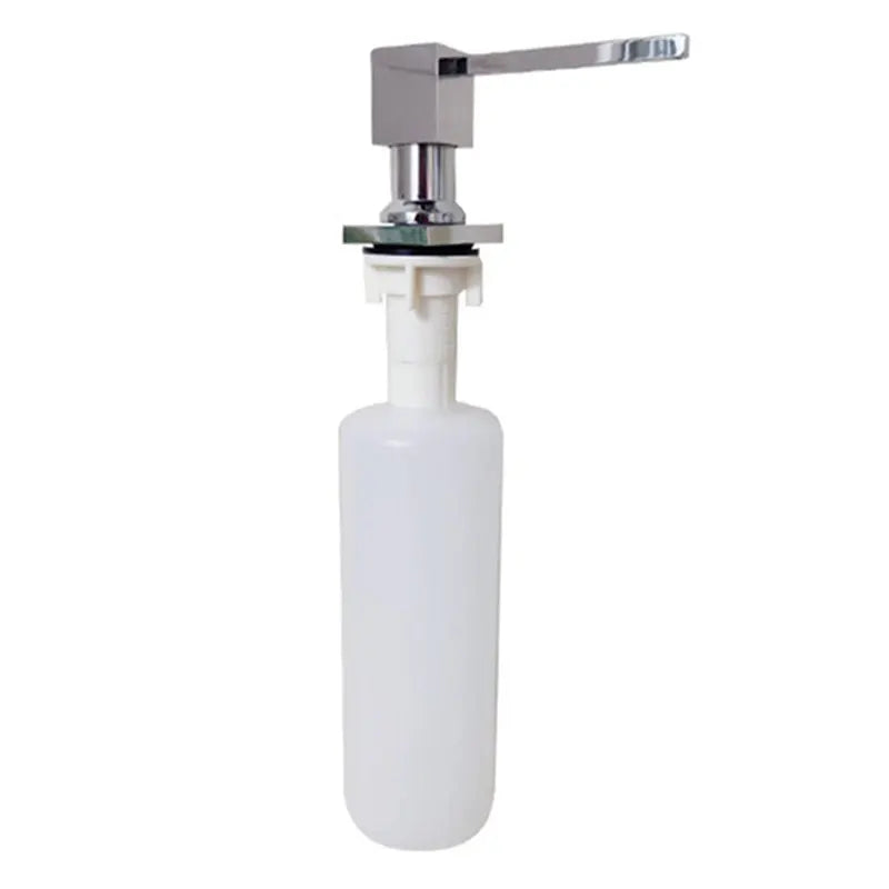 Black/Chrome Square Head Large Capacity Brass Soap Dispenser Kitchen Sink Dishwashing Detergent Hand Press Liquid Soap Dispenser